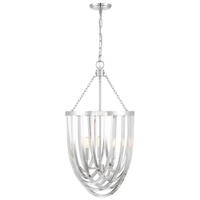Savoy House Jennings 3-light Pendant In Polished Nickel In Silver