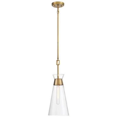 Savoy House Lakewood 8" Wide Warm Brass Cone Mini Pendant