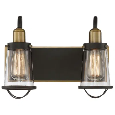 Savoy House Lansing 2-light Bathroom Vanity Light In English Bronze And Warm Brass