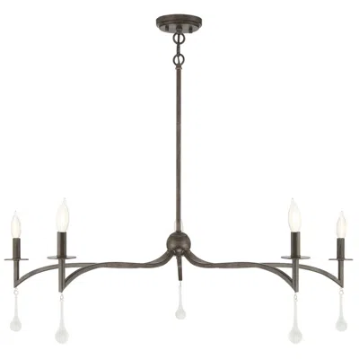 Savoy House Laramie 43" Wide Chelsea Walnut 5-light Chandelier