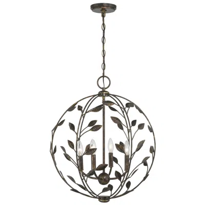 Savoy House Laska 4-light Pendant In Enchanted Bronze By Breegan Jane In Green