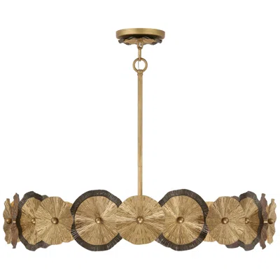 Savoy House Lincoln 5-light Pendant In Distressed Gold And Bronze By Breegan Jane