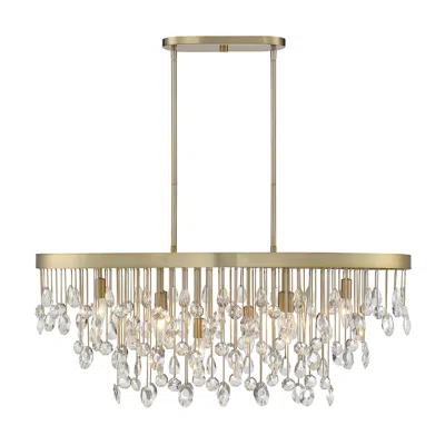 Savoy House Livorno 36" Noble Brass And Crystal 8-light Chandelier