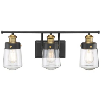 Savoy House Macauley 24"w Black And Brass 3-light Bath Light