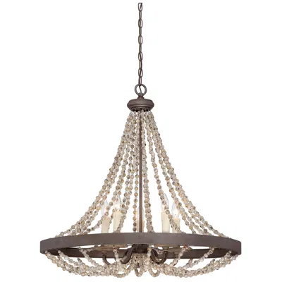 Savoy House Mallory 5-light Pendant In Fossil Stone