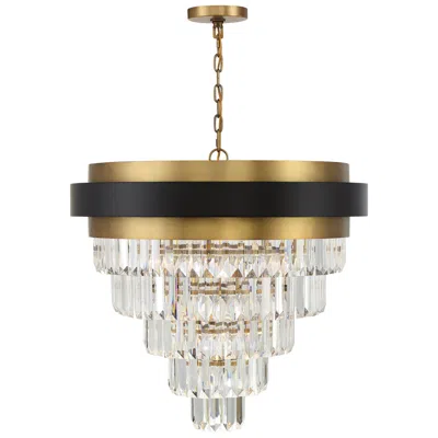 Savoy House Marquise 30"w Black And Warm Brass Chandelier In Gold