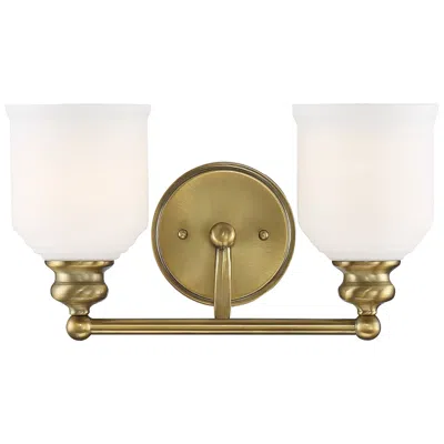 Savoy House Melrose 7 3/4" High Warm Brass 2-light Wall Sconce In Gold