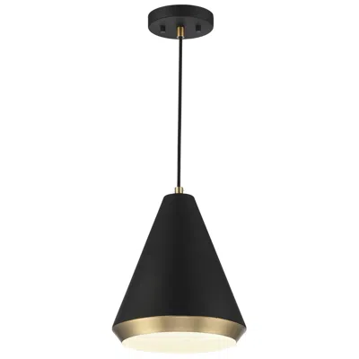 Savoy House Meridian 10" Wide Matte Black & Natural Brass 1-light