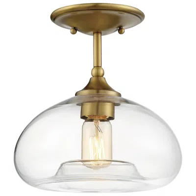 Savoy House Meridian 10.75" Wide Natural Brass 1-light Ceiling Light In Gold
