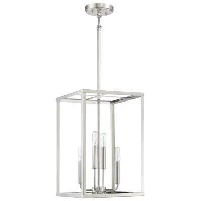 Savoy House Meridian 12"w Polished Nickel 4-light Mini Lantern Pendant