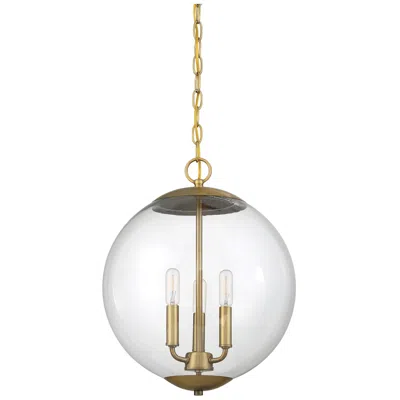 Savoy House Meridian 13 3/4" Wide Natural Brass 3-light Pendant