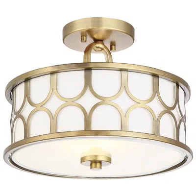 Savoy House Meridian 13" Wide Natural Brass 2-light Ceiling Light