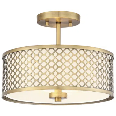 Savoy House Meridian 13" Wide Natural Brass 2-light Ceiling Light