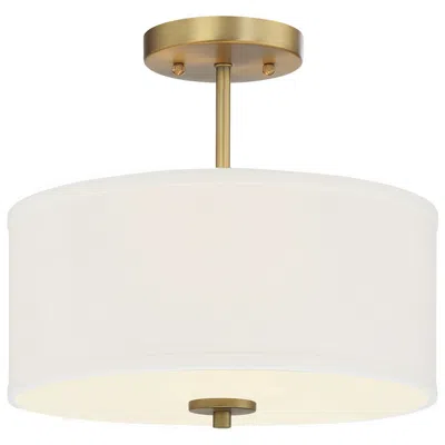 Savoy House Meridian 13" Wide Natural Brass 2-light Ceiling Light