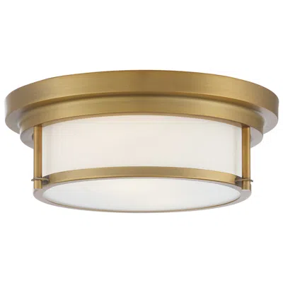 Savoy House Meridian 13" Wide Natural Brass 2-light Ceiling Light