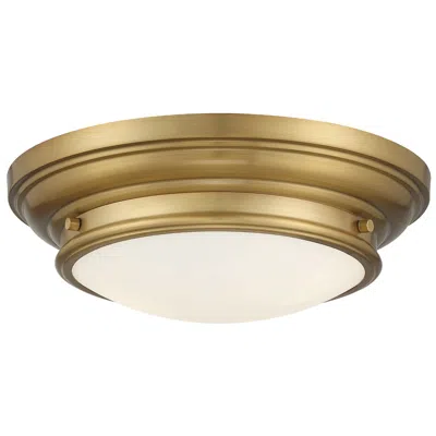 Savoy House Meridian 13" Wide Natural Brass 2-light Ceiling Light In Gold