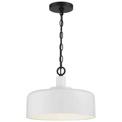 Savoy House Meridian 14" Wide White With Black 1-light Pendant