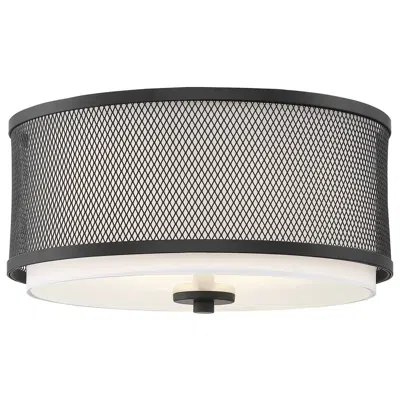 Savoy House Meridian 14.75" Wide Matte Black 3-light Ceiling Light