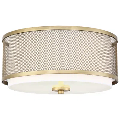 Savoy House Meridian 14.75" Wide Natural Brass 3-light Ceiling Light