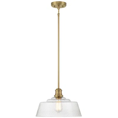 Savoy House Meridian 15" Wide Natural Brass 1-light Pendant In White
