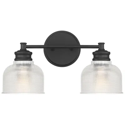 Savoy House Meridian 16" Wide 2-light Matte Black Bath Light In White
