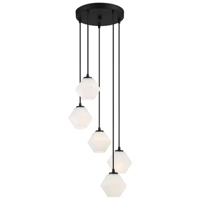 Savoy House Meridian 16" Wide Matte Black 5-light Chandelier