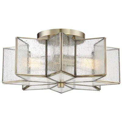 Savoy House Meridian 16" Wide Natural Brass 2-light Ceiling Light
