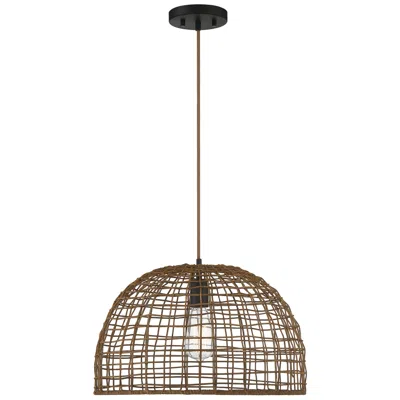 Savoy House Meridian 18" Dark Rattan & A Dark Brown Socket 1-light