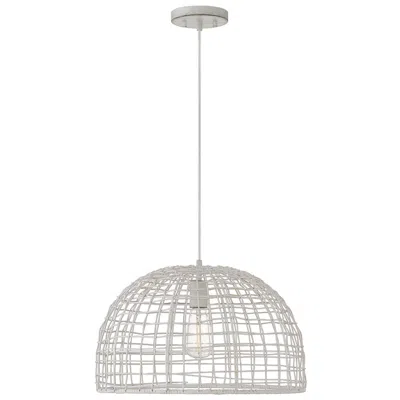 Savoy House Meridian 18" White Rattan With A White Socket 1-light Pend