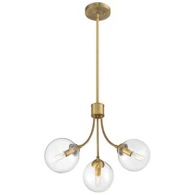 Savoy House Meridian 18" Wide Natural Brass 3-light Chandelier