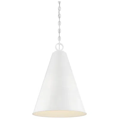 Savoy House Meridian 18" Wide White Cone Mini Pendant