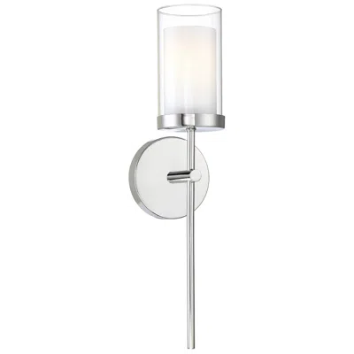 Savoy House Meridian 20" High Modern Chrome And Glass Wall Sconce
