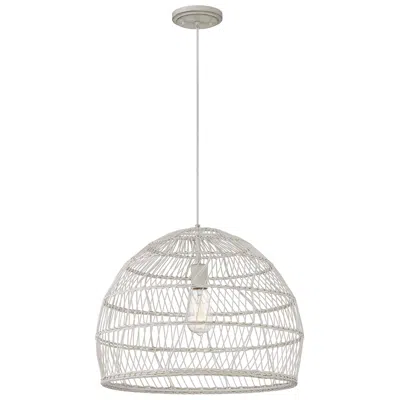Savoy House Meridian 20" White Rattan With A White Socket 1-light Pend