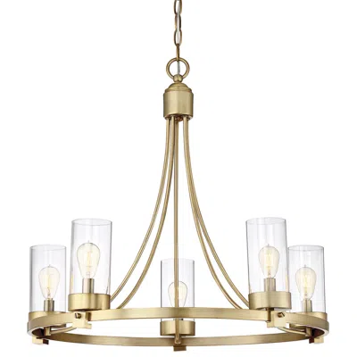 Savoy House Meridian 26"w Natural Brass 5-light Chandelier