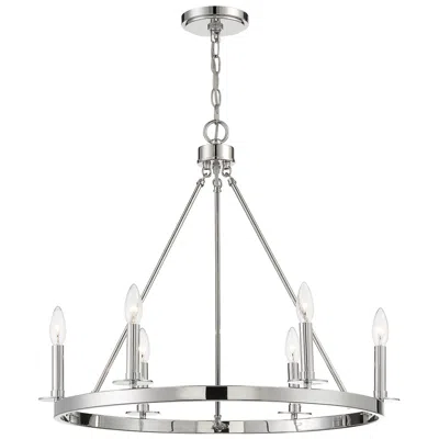 Savoy House Meridian 26"w Polished Nickel 6-light Chandelier