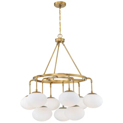 Savoy House Meridian 34" Wide Natural Brass 9-light Chandelier