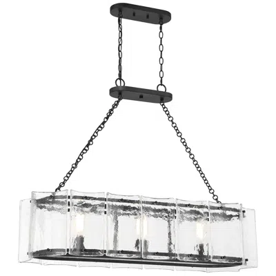 Savoy House Meridian 38" Wide Matte Black With Polished Nickel Chandel