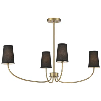 Savoy House Meridian 38" Wide Natural Brass 4-light Chandelier