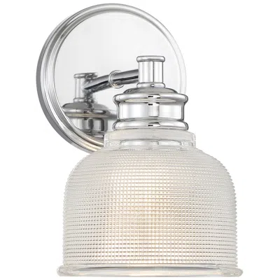 Savoy House Meridian 5" Wide Chrome 1-light Wall Sconce In White