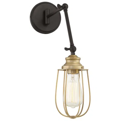 Savoy House Meridian 5" Wide Oil Rubbed Bronze & Natural Brass Wal