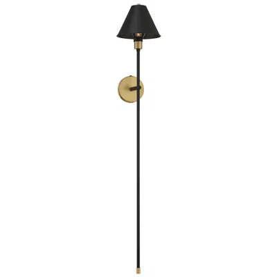 Savoy House Meridian 50" High Black With Natural Brass Wall Sconce