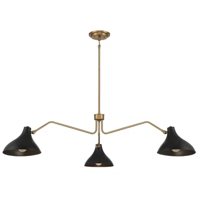 Savoy House Meridian 55" Wide Black And Brass Modern Chandelier