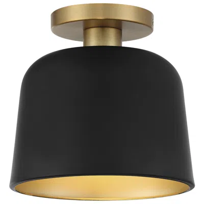 Savoy House Meridian 9" Matte Black & Natural Brass 1-light Ceilin