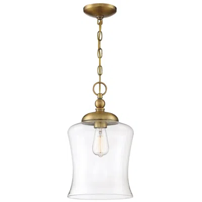 Savoy House Meridian 9.75" Wide Natural Brass 1-light Pendant In White