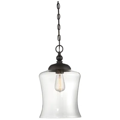 Savoy House Meridian 9.75" Wide Oil Rubbed Bronze 1-light Pendant In Transparent