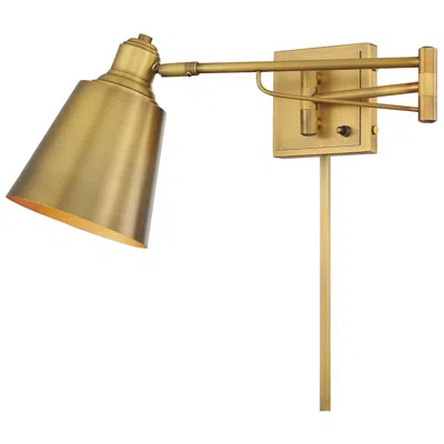 Savoy House Meridian Natural Brass Adjustable Swing Arm Wall Lamp