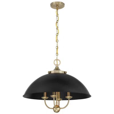 Savoy House Monterey 4-light Pendant In Matte Black And Warm Brass