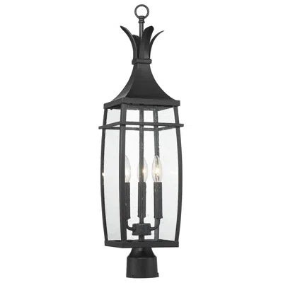 Savoy House Montpelier 3-light Outdoor Post Lantern In Matte Black