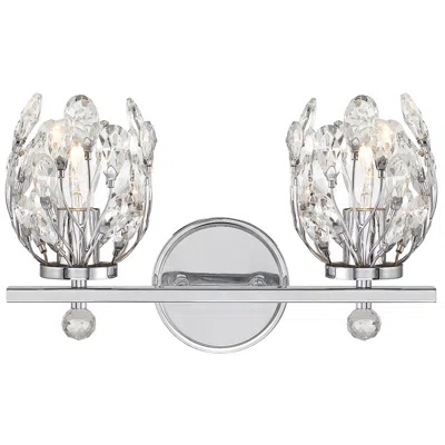 Savoy House Moreno 9 1/2" High Chrome Crystal 2-light Wall Sconce