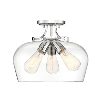 Savoy House Octave 13" Wide Polished Chrome 3-light Ceiling Light In Silver